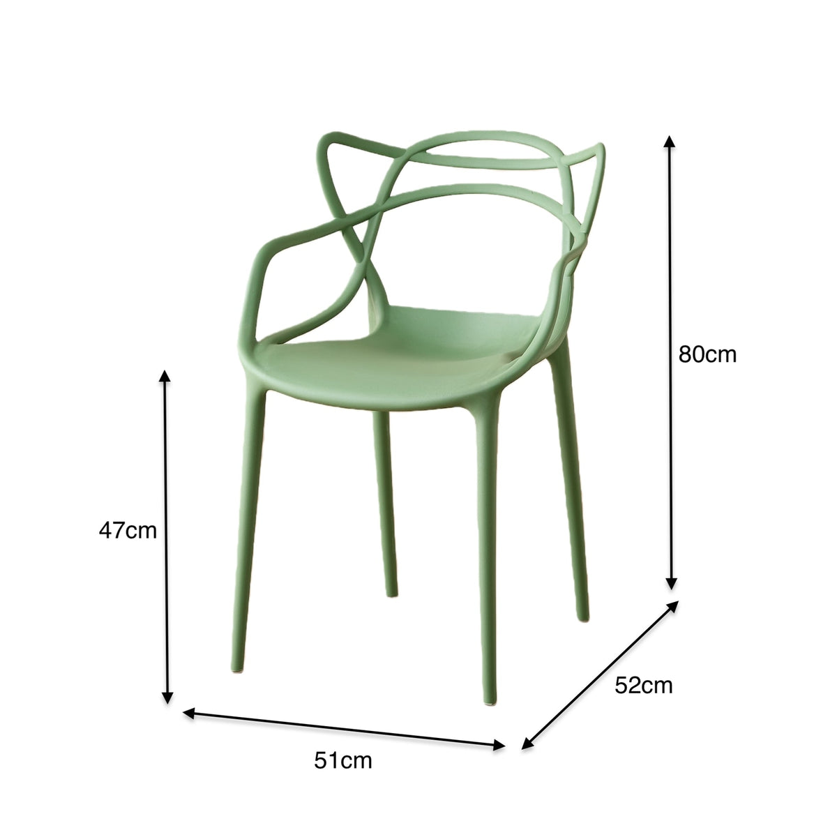 TuHome Palermo Modern Dining Chair, Sophisticated High-Back  - Green