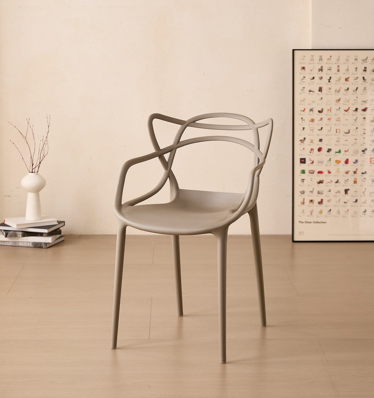TuHome Palermo Modern Dining Chair, Sophisticated High-Back  - Taupe