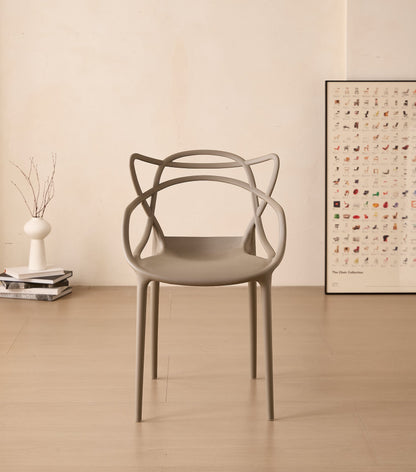 TuHome Palermo Modern Dining Chair, Sophisticated High-Back  - Taupe