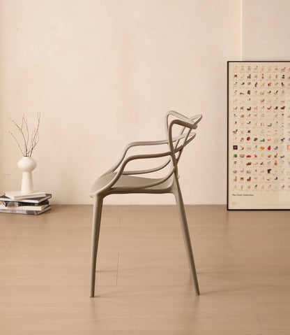 TuHome Palermo Modern Dining Chair, Sophisticated High-Back  - Taupe