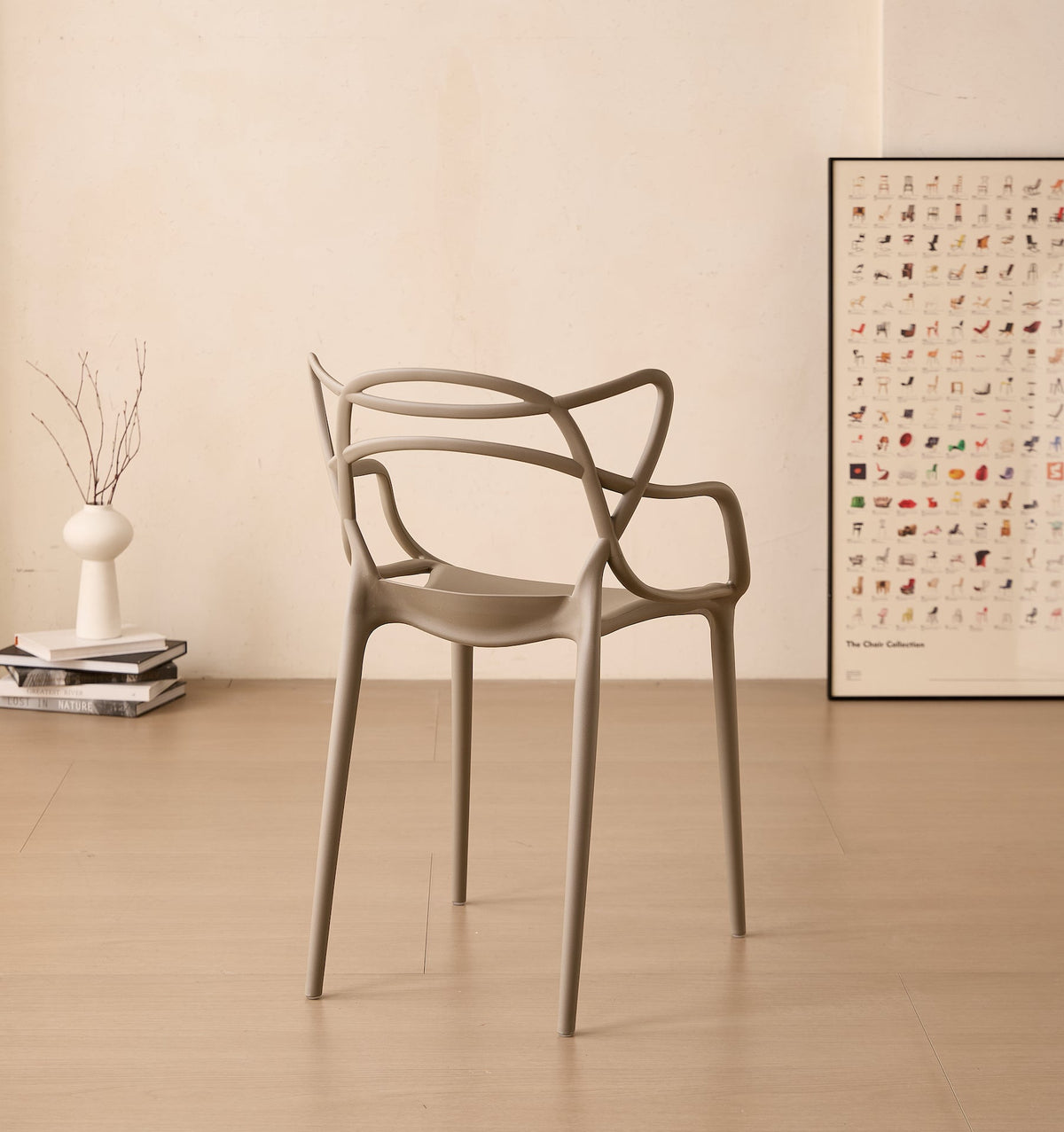 TuHome Palermo Modern Dining Chair, Sophisticated High-Back  - Taupe