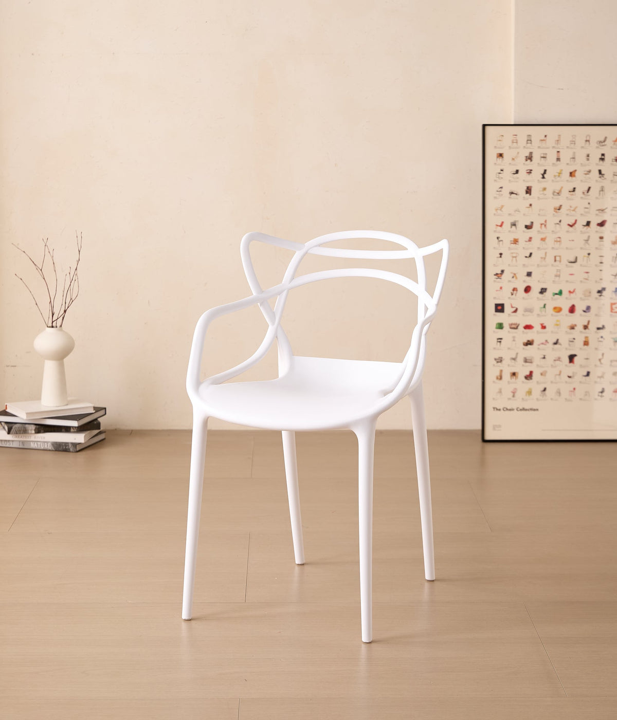 TuHome Palermo Modern Dining Chair, Sophisticated High-Back  - White
