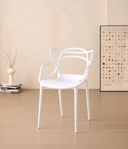 TuHome Palermo Modern Dining Chair, Sophisticated High-Back  - White