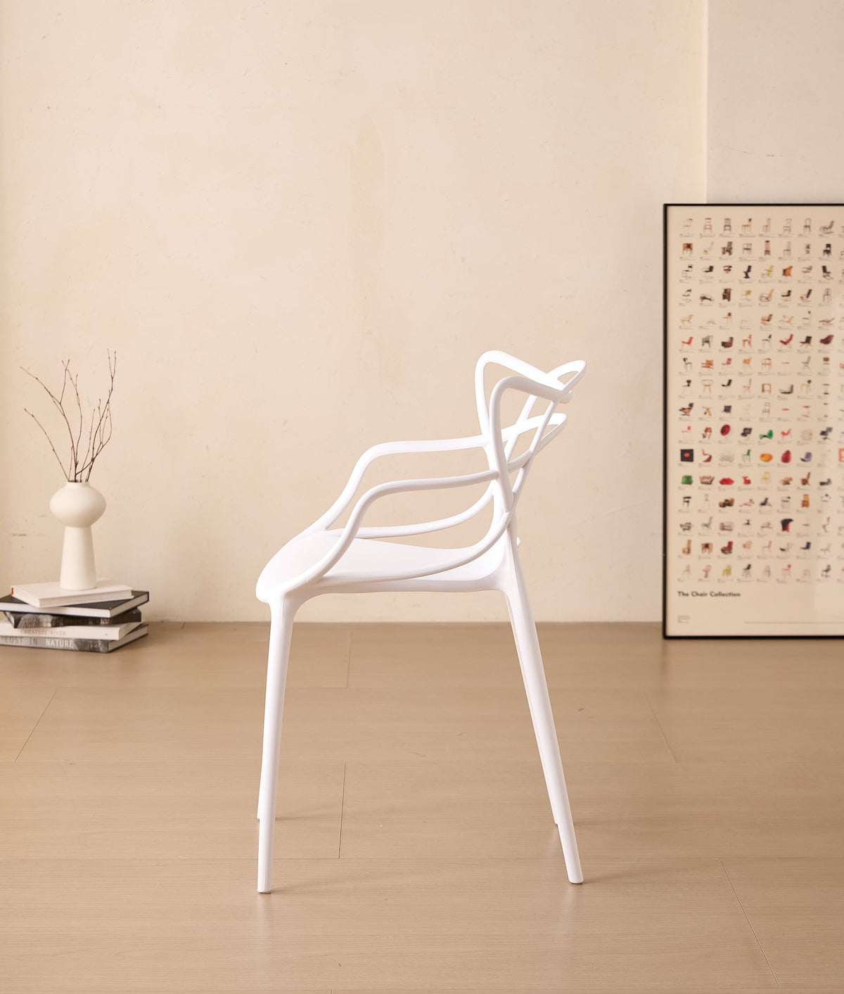 TuHome Palermo Modern Dining Chair, Sophisticated High-Back  - White