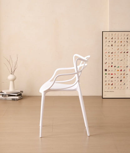 TuHome Palermo Modern Dining Chair, Sophisticated High-Back  - White