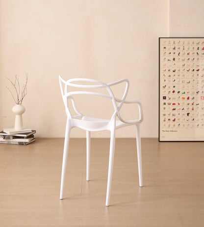 TuHome Palermo Modern Dining Chair, Sophisticated High-Back  - White