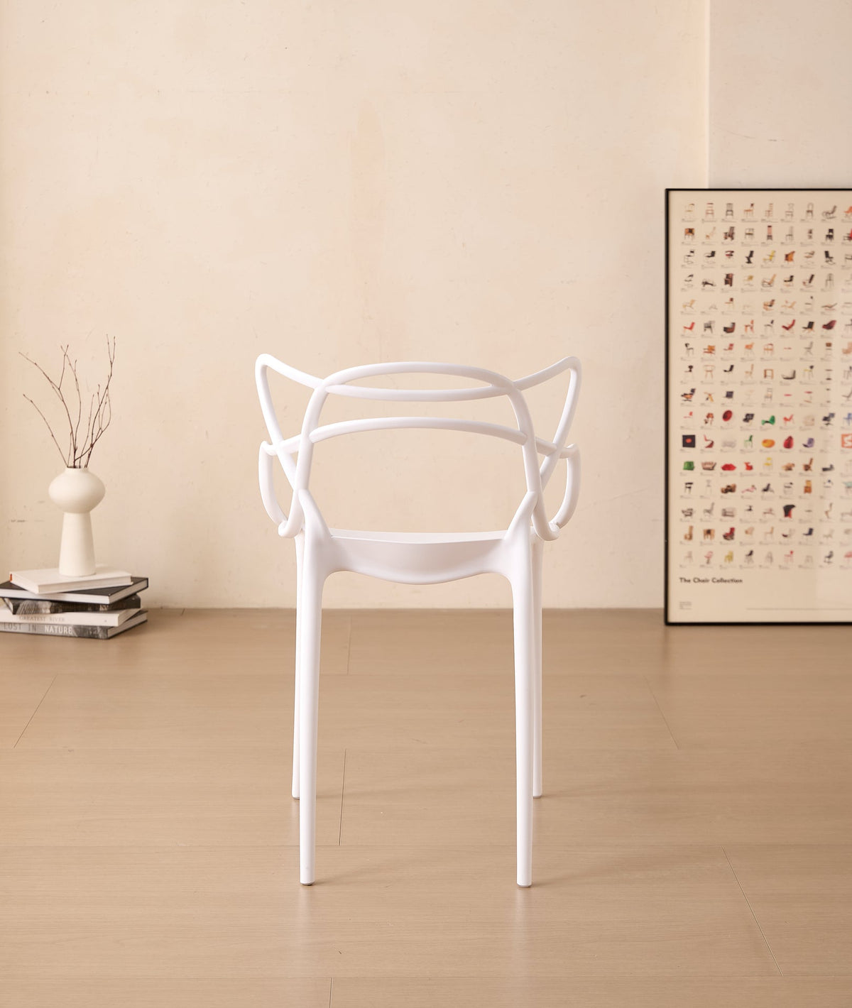 TuHome Palermo Modern Dining Chair, Sophisticated High-Back  - White