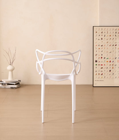 TuHome Palermo Modern Dining Chair, Sophisticated High-Back  - White
