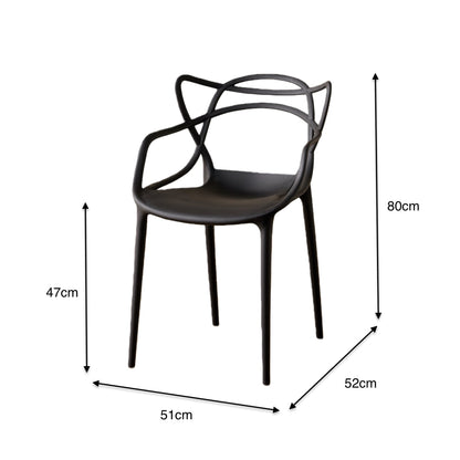TuHome Palermo Modern Dining Chair, Sophisticated High-Back  - Black