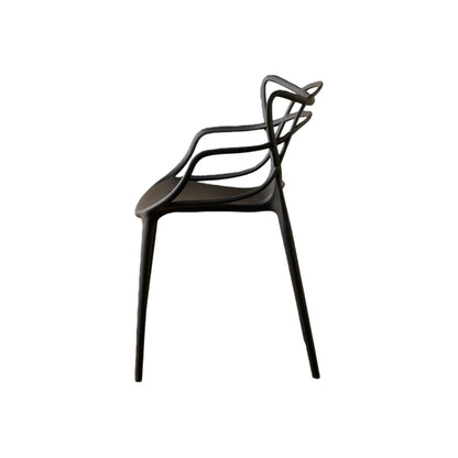 TuHome Palermo Modern Dining Chair, Sophisticated High-Back  - Black