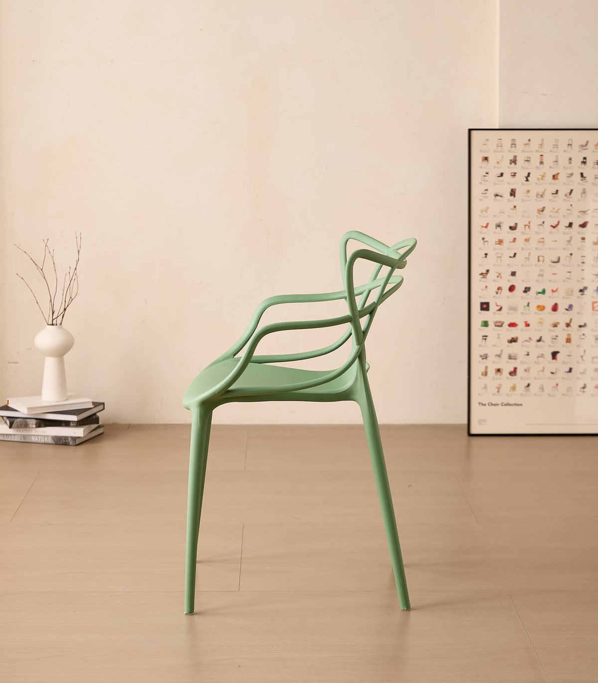 TuHome Palermo Modern Dining Chair, Sophisticated High-Back  - Green