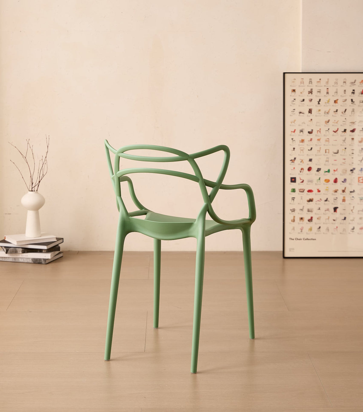 TuHome Palermo Modern Dining Chair, Sophisticated High-Back  - Green