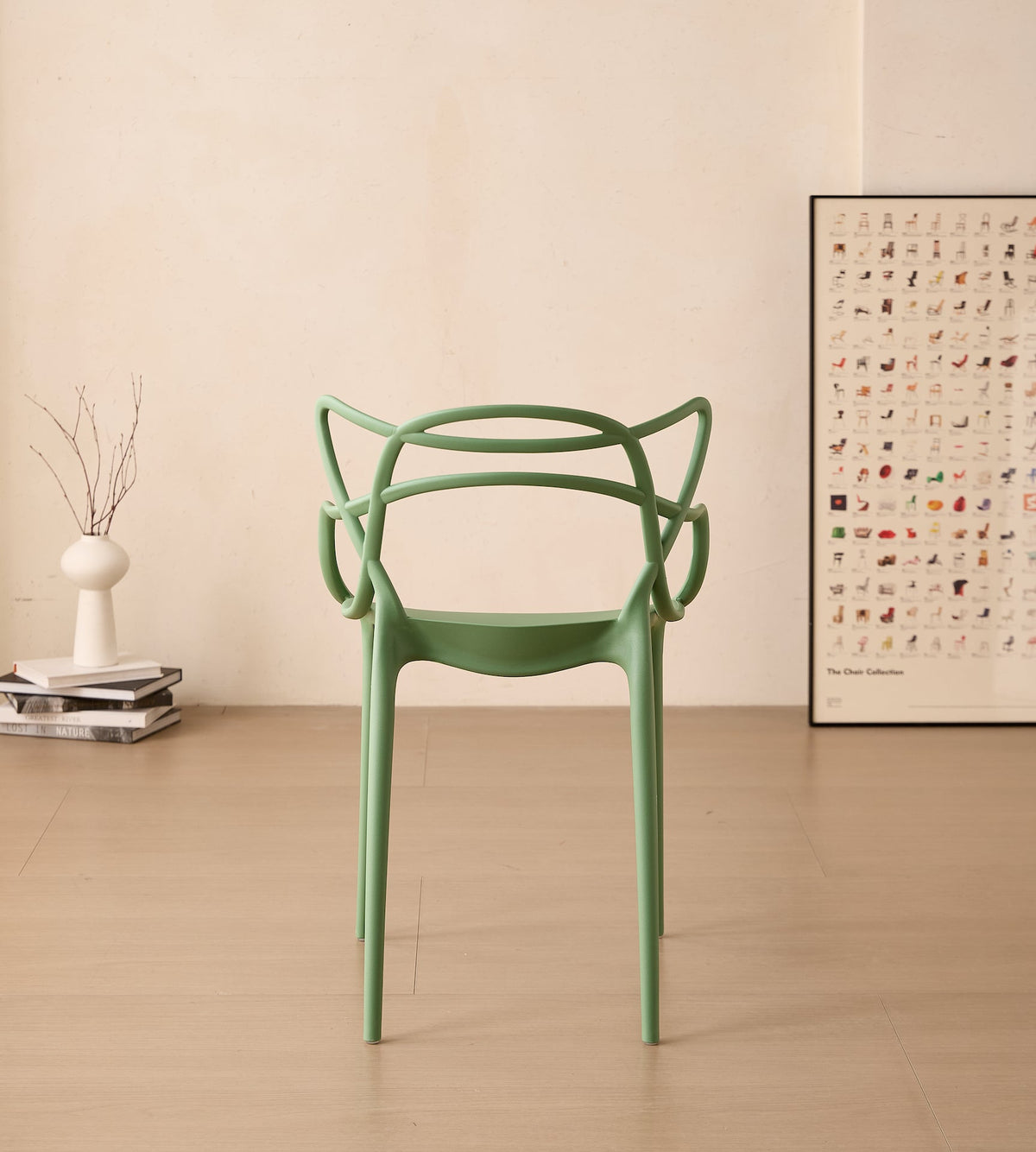 TuHome Palermo Modern Dining Chair, Sophisticated High-Back  - Green