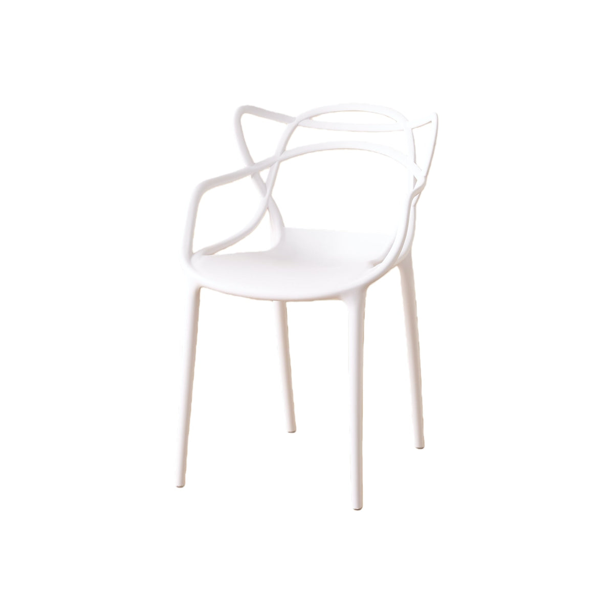 TuHome Palermo Modern Dining Chair, Sophisticated High-Back  - White