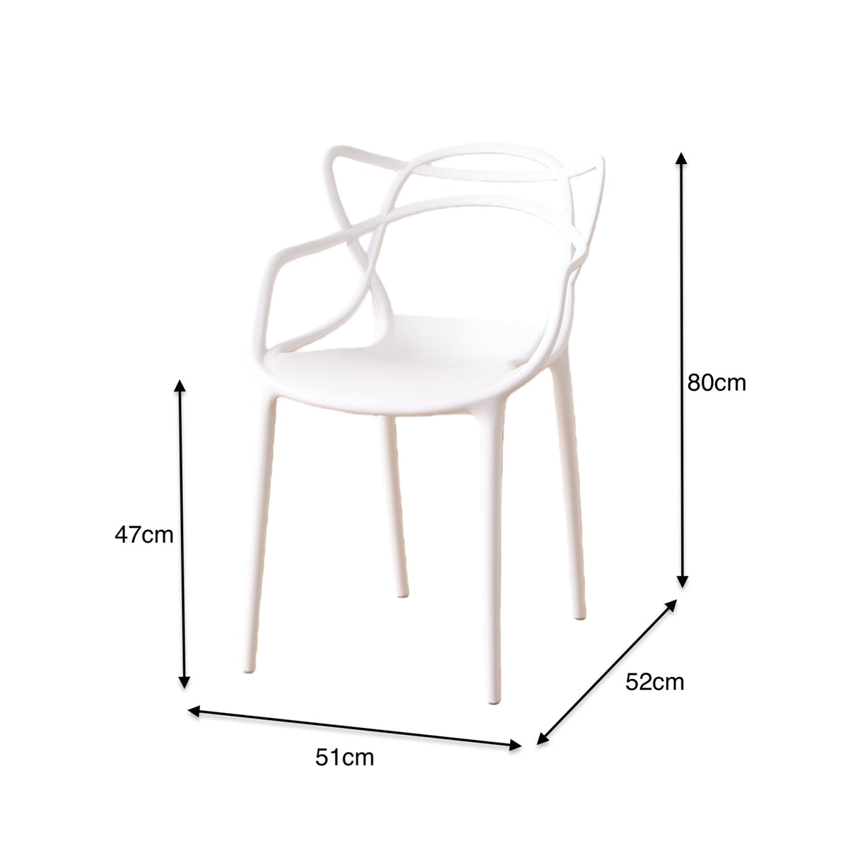 TuHome Palermo Modern Dining Chair, Sophisticated High-Back  - White