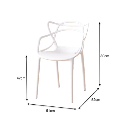 TuHome Palermo Modern Dining Chair, Sophisticated High-Back  - White