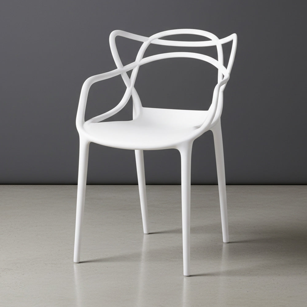 TuHome Palermo Modern Dining Chair, Sophisticated High-Back  - White