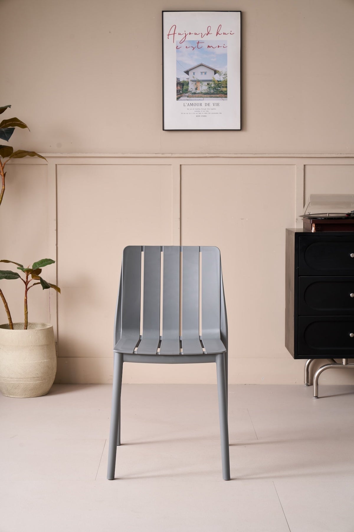 TuHome Alice Modern Dining Chair, Sophisticated High-Back Up - Dark Grey