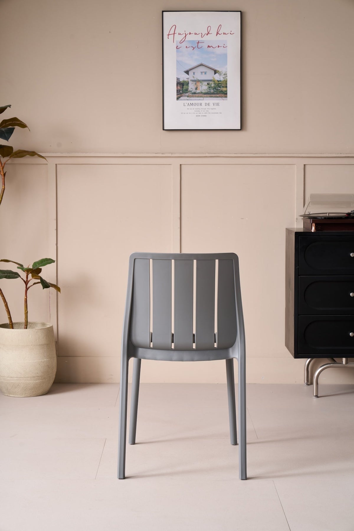 TuHome Alice Modern Dining Chair, Sophisticated High-Back Up - Dark Grey