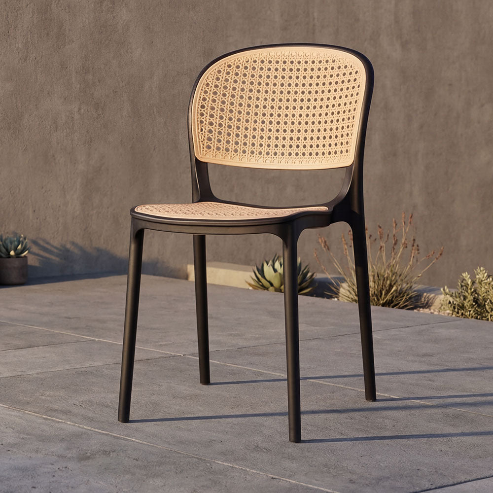 TuHome Nest Modern Dining Chair, Sophisticated High-Back Uph - Black/Taupe