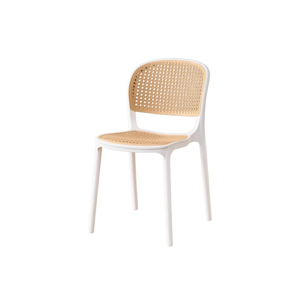 TuHome Nest Modern Dining Chair, Sophisticated High-Back Uph - White/Taupe