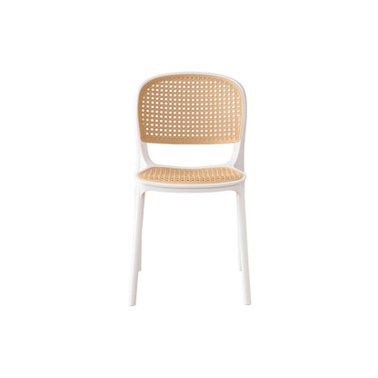 TuHome Nest Modern Dining Chair, Sophisticated High-Back Uph - White/Taupe