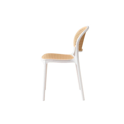 TuHome Nest Modern Dining Chair, Sophisticated High-Back Uph - White/Taupe
