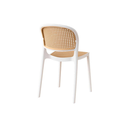 TuHome Nest Modern Dining Chair, Sophisticated High-Back Uph - White/Taupe