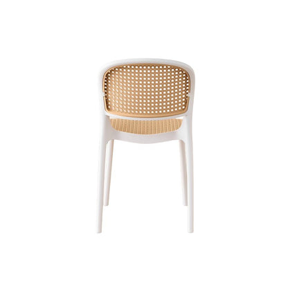 TuHome Nest Modern Dining Chair, Sophisticated High-Back Uph - White/Taupe
