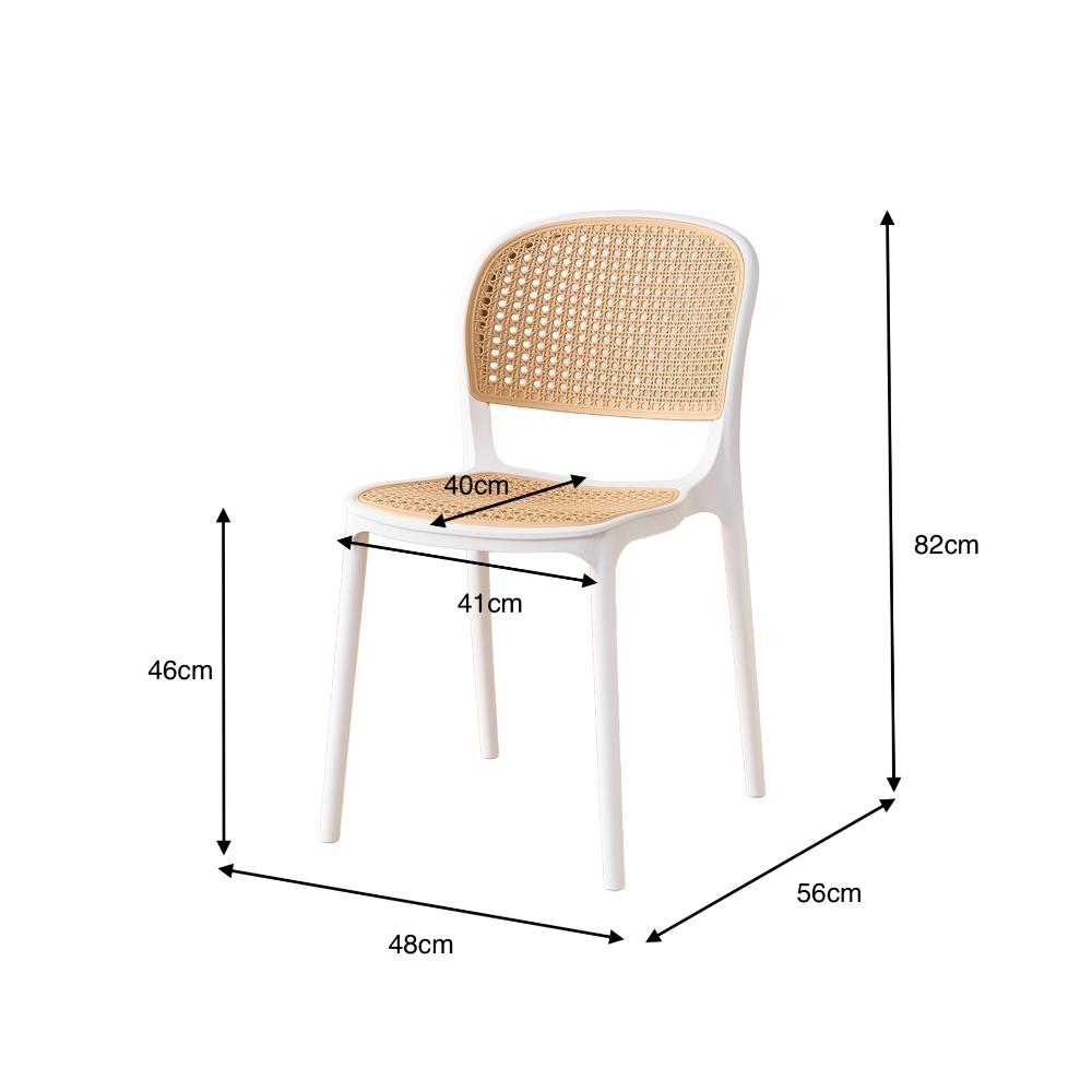 TuHome Nest Modern Dining Chair, Sophisticated High-Back Uph - White/Taupe