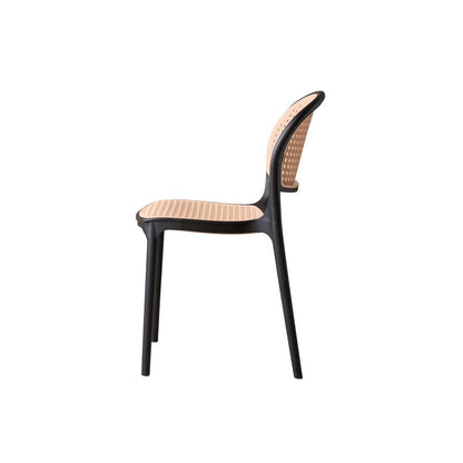 TuHome Nest Modern Dining Chair, Sophisticated High-Back Uph - Black/Taupe