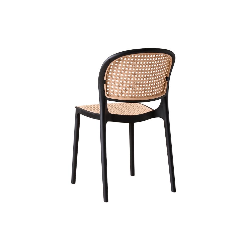 TuHome Nest Modern Dining Chair, Sophisticated High-Back Uph - Black/Taupe