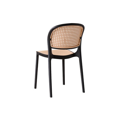 TuHome Nest Modern Dining Chair, Sophisticated High-Back Uph - Black/Taupe