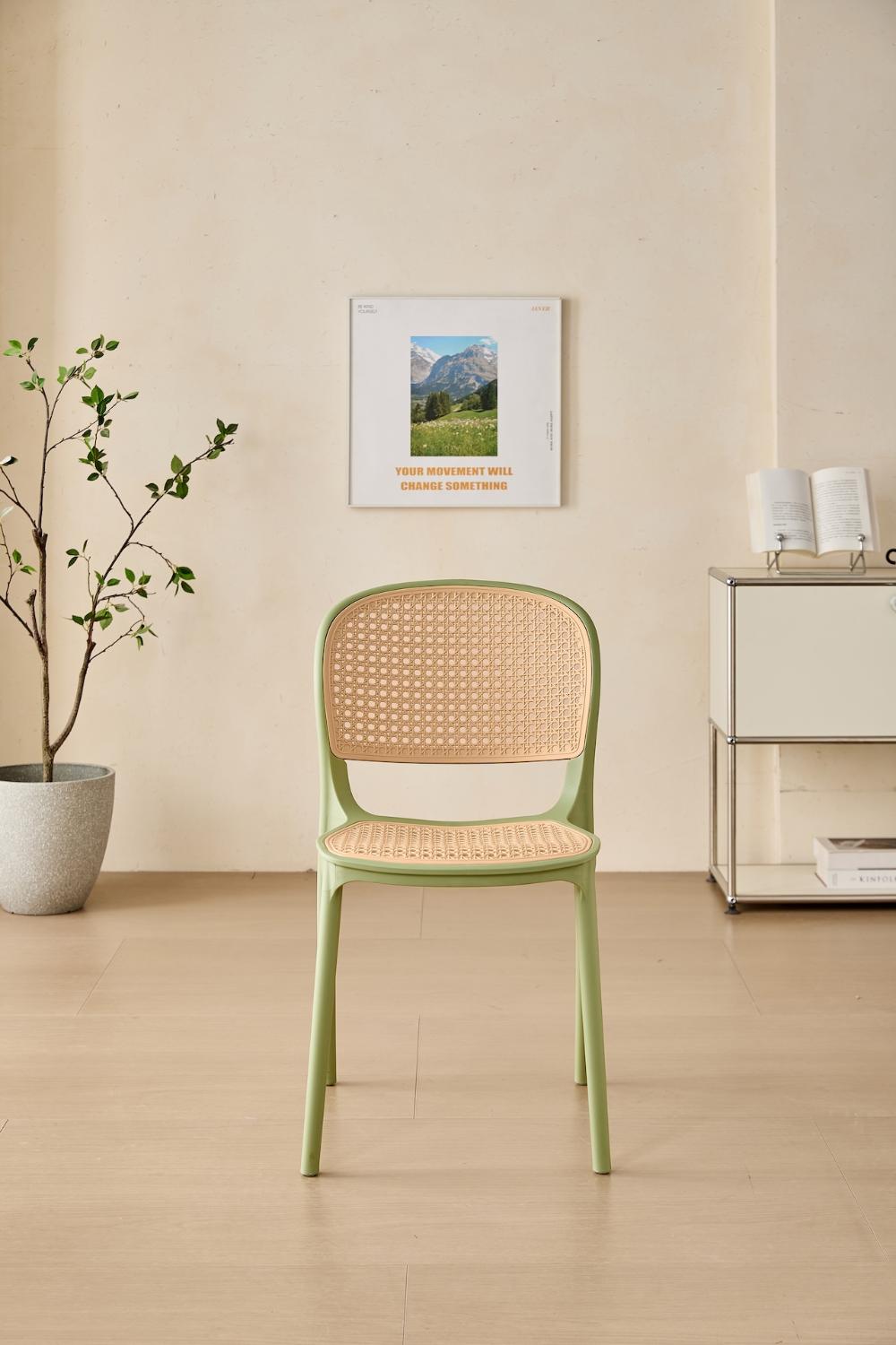 TuHome Nest Modern Dining Chair, Sophisticated High-Back Uph - Olive/Taupe