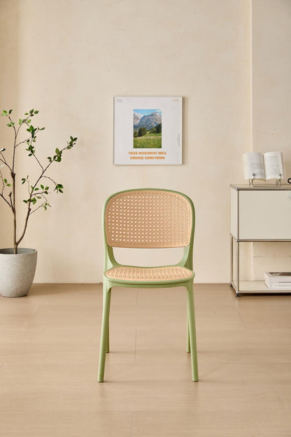 TuHome Nest Modern Dining Chair, Sophisticated High-Back Uph - Olive/Taupe