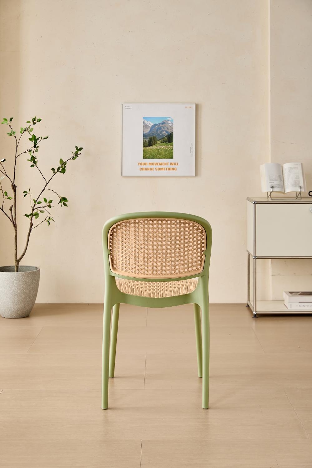 TuHome Nest Modern Dining Chair, Sophisticated High-Back Uph - Olive/Taupe