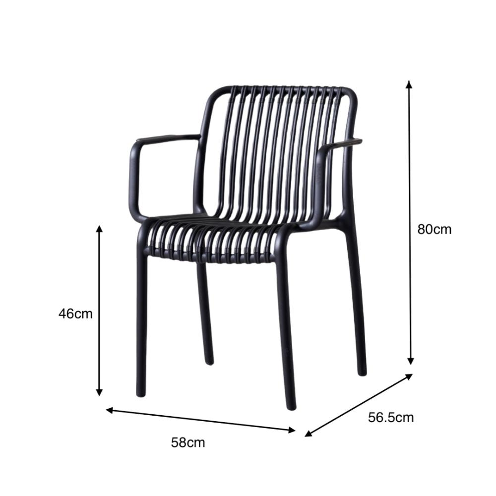 TuHome Terra Modern Dining Chair, Sophisticated High-Back Up - Black