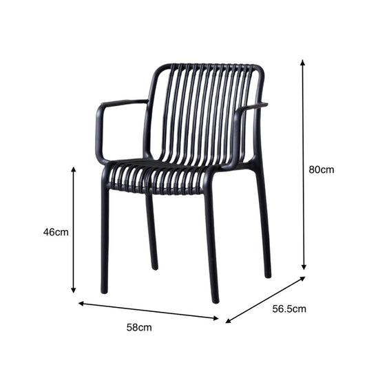 TuHome Terra Modern Dining Chair, Sophisticated High-Back Up - Black