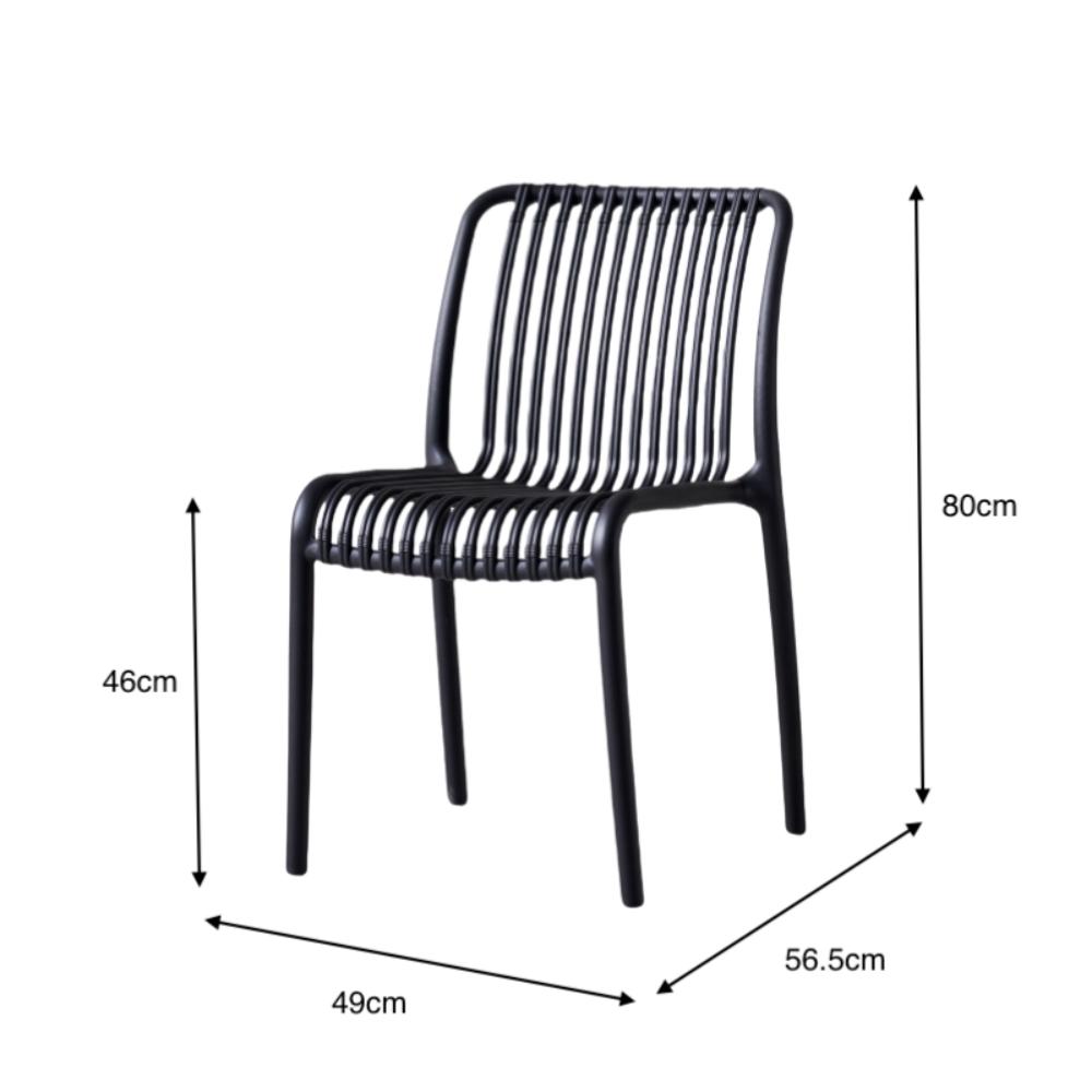 TuHome Terra Modern Dining Chair, Sophisticated High-Back Up - Black