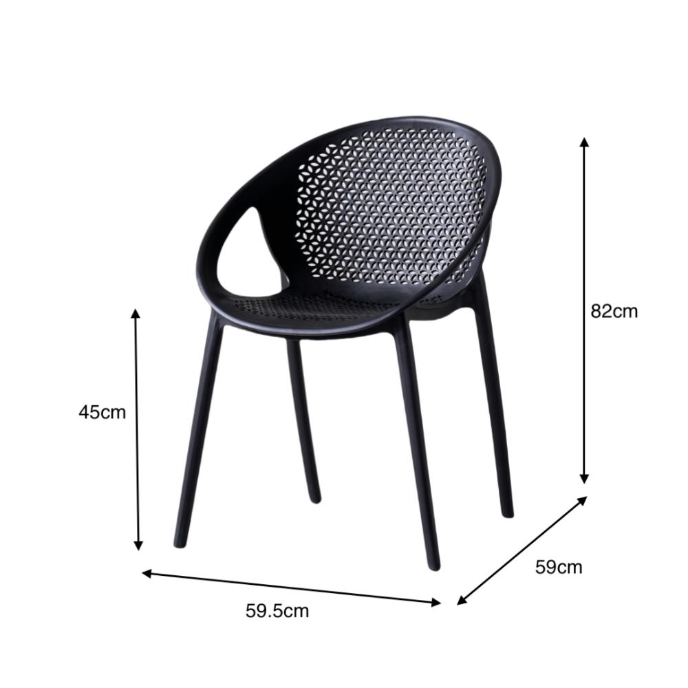 TuHome Selva Modern Dining Chair, Sophisticated High-Back Up - Black