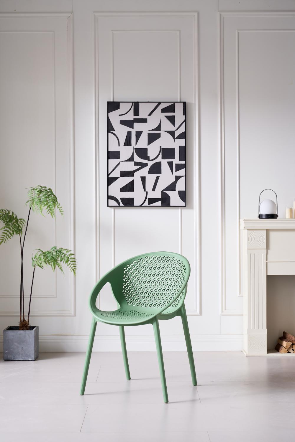 TuHome Selva Modern Dining Chair, Sophisticated High-Back Up - Green