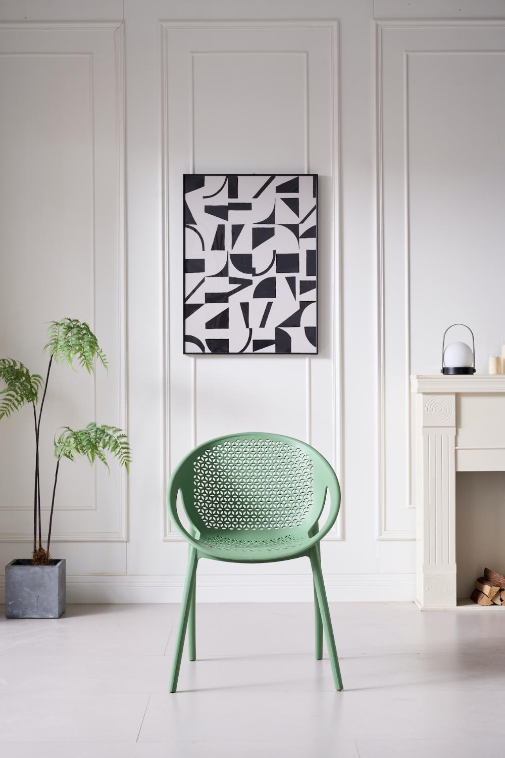 TuHome Selva Modern Dining Chair, Sophisticated High-Back Up - Green