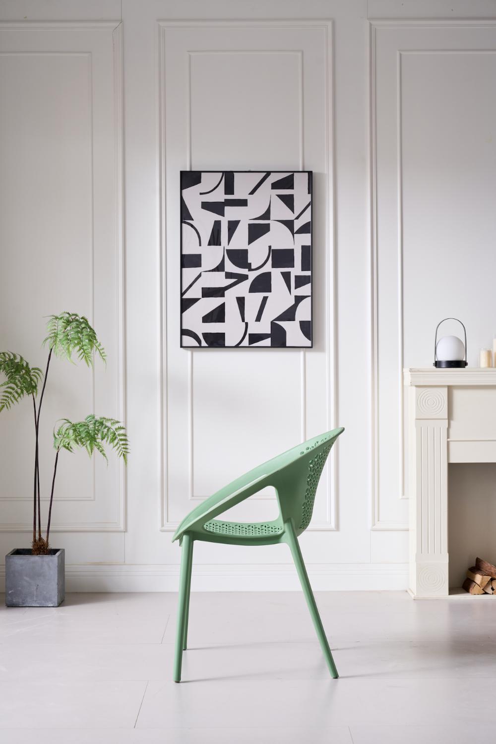 TuHome Selva Modern Dining Chair, Sophisticated High-Back Up - Green