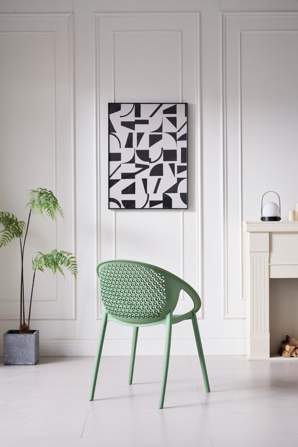 TuHome Selva Modern Dining Chair, Sophisticated High-Back Up - Green