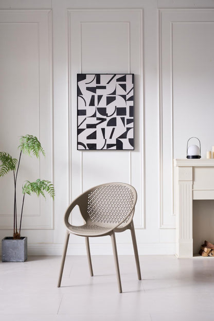 TuHome Selva Modern Dining Chair, Sophisticated High-Back Up - Taupe