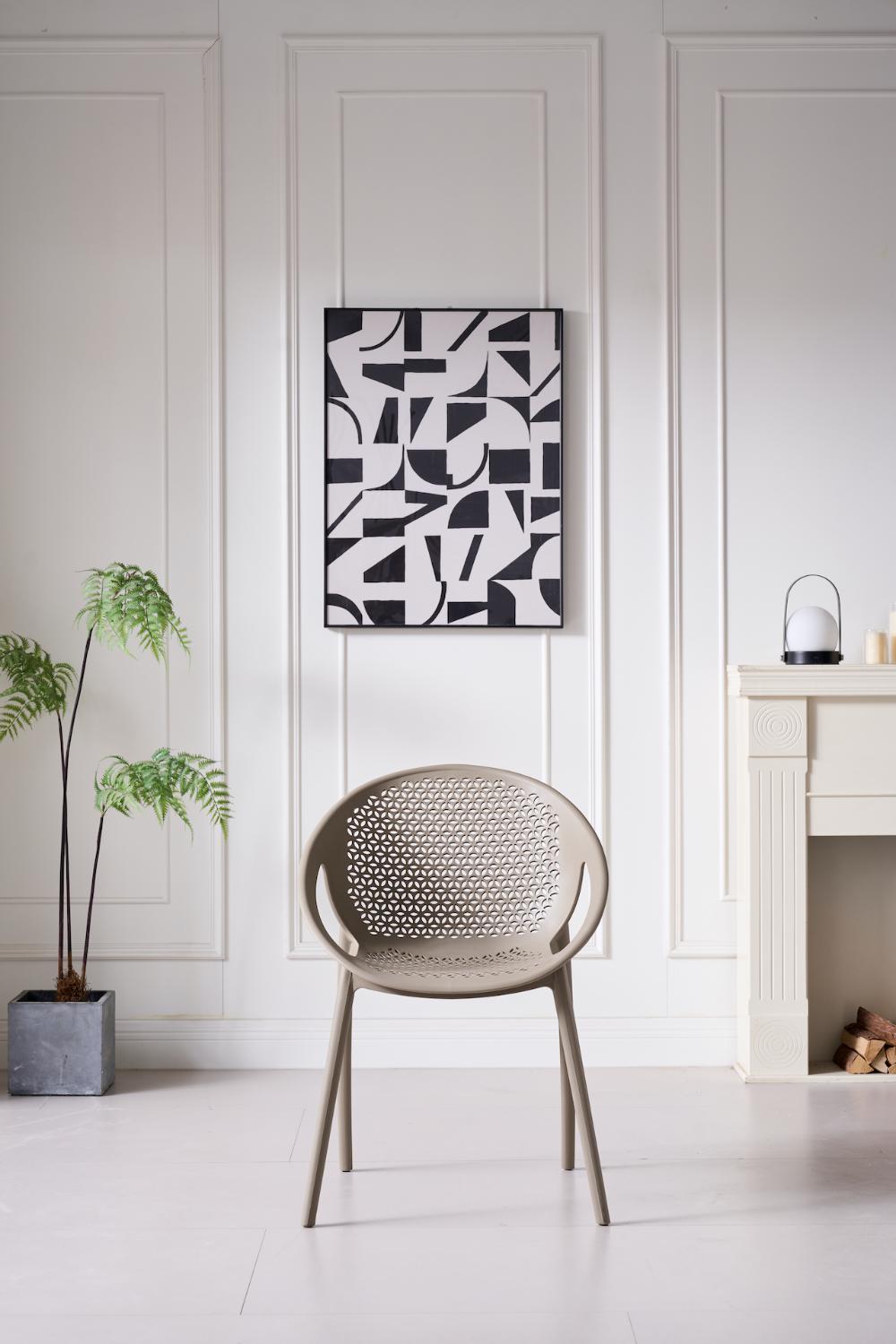 TuHome Selva Modern Dining Chair, Sophisticated High-Back Up - Taupe