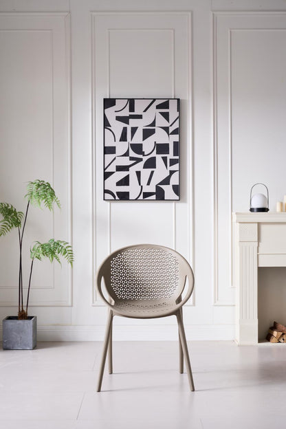TuHome Selva Modern Dining Chair, Sophisticated High-Back Up - Taupe