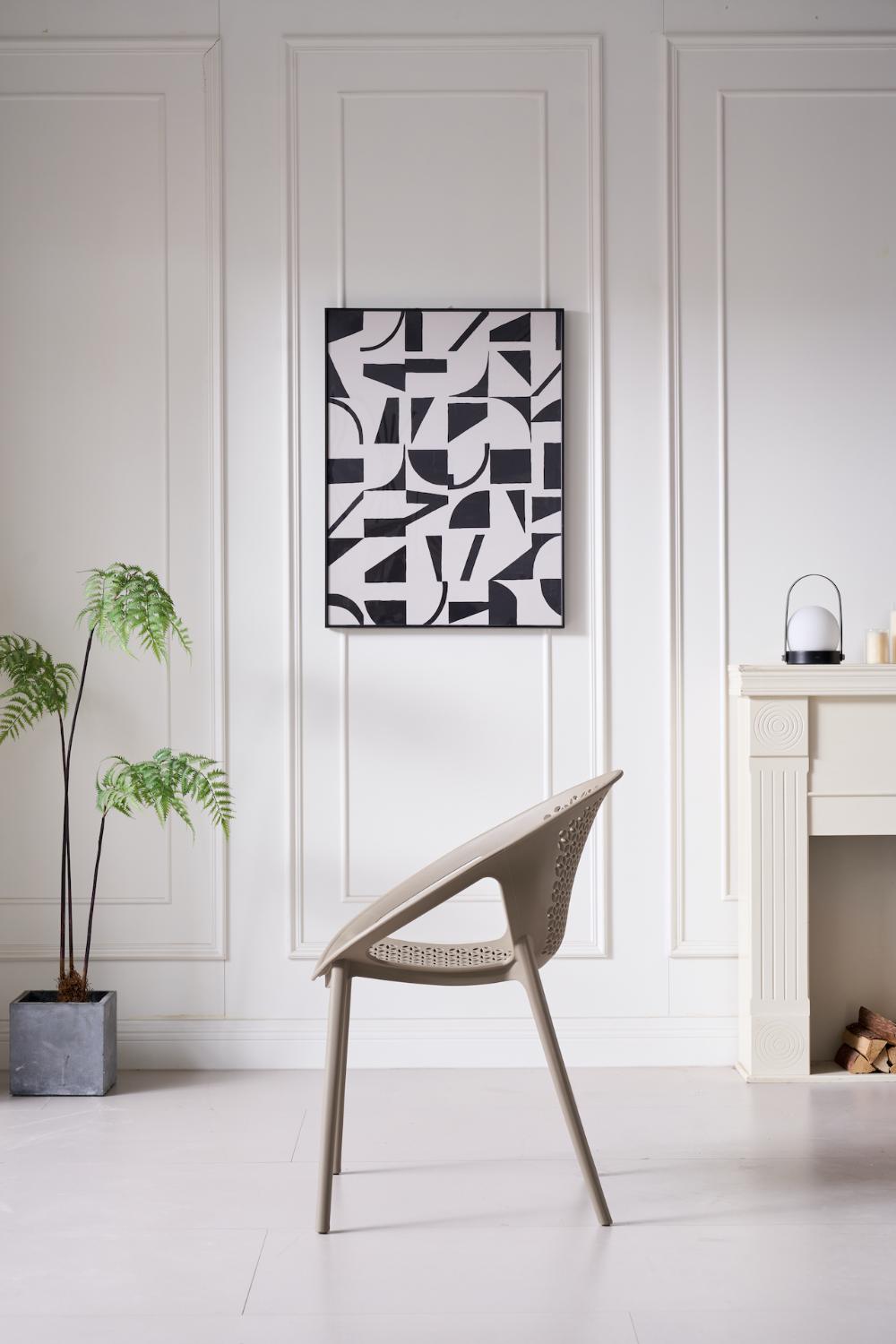 TuHome Selva Modern Dining Chair, Sophisticated High-Back Up - Taupe