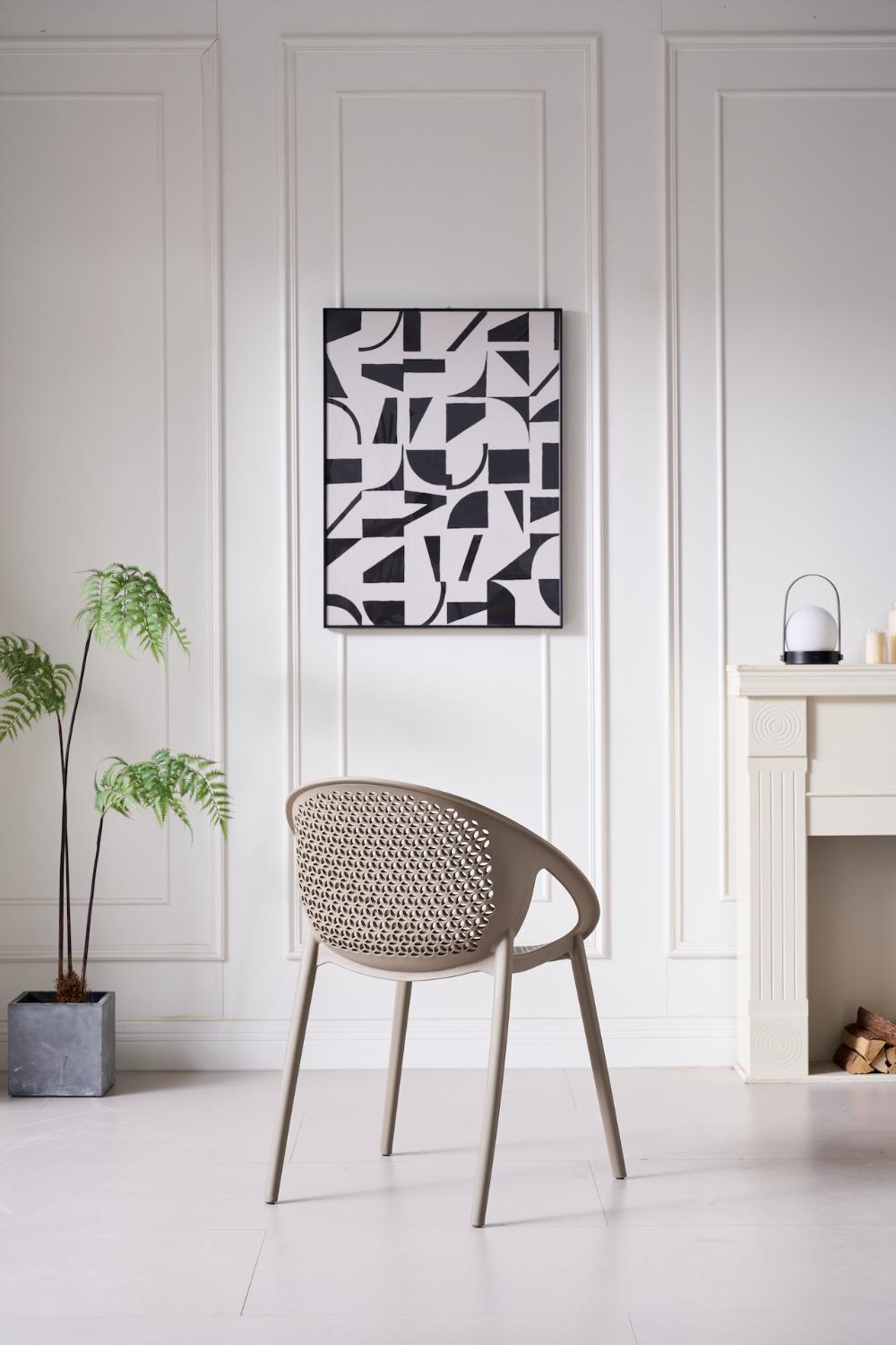 TuHome Selva Modern Dining Chair, Sophisticated High-Back Up - Taupe
