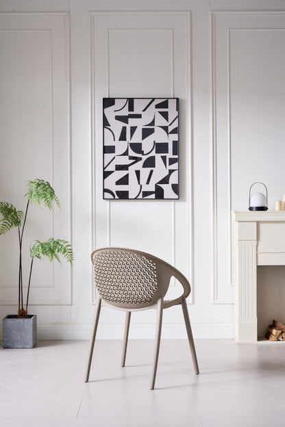 TuHome Selva Modern Dining Chair, Sophisticated High-Back Up - Taupe